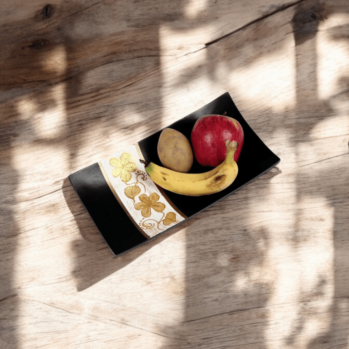 Sowpeace 14 - Inch Handcrafted Black Acacia Wood Tray - Sowpeace - 