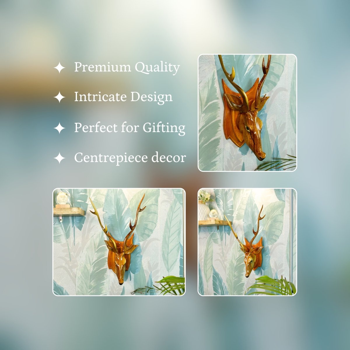 Sowpeace Artisan Wooden Deer Head: Exquisite Home Decor - Wall Decor - Sowpeace - Animal - New Arrivals