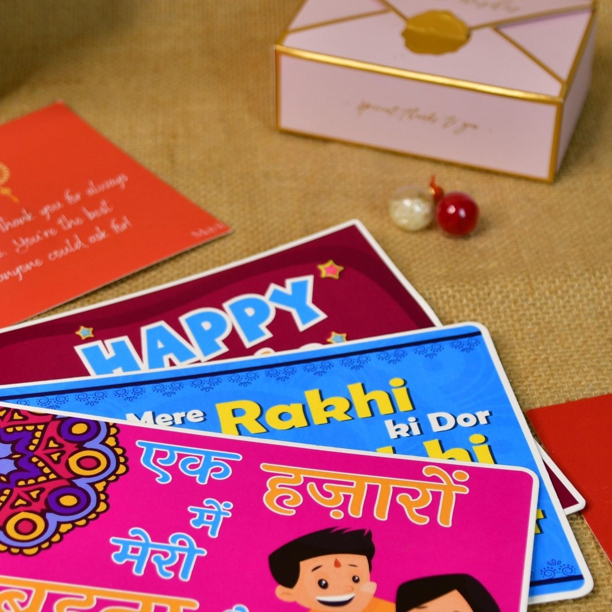 Sowpeace Exquisite Bhai Behen Rakhi Pack of 1 with Roli Chawal and Greeting card combo for Raksha Bandhan and Gifting - Sowpeace - 