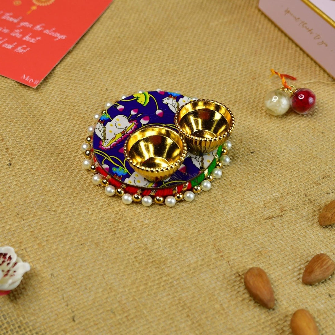 Sowpeace Exquisite BHAI Rakhi Pack of 1 with Roli Chawal and Greeting card combo for Raksha Bandhan and Gifting - Sowpeace - 