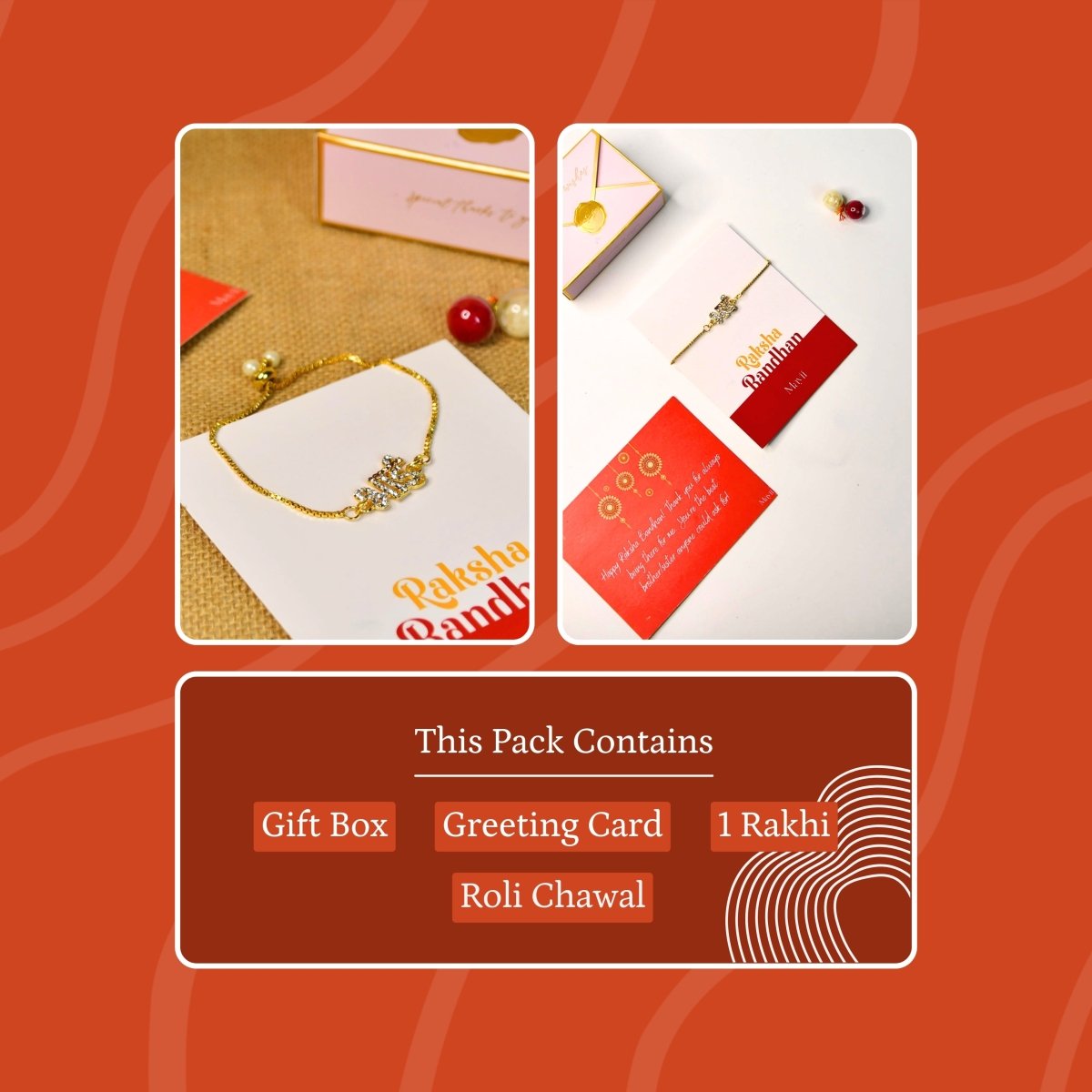 Sowpeace Exquisite BHAI Rakhi Pack of 1 with Roli Chawal and Greeting card combo for Raksha Bandhan and Gifting - Sowpeace - 