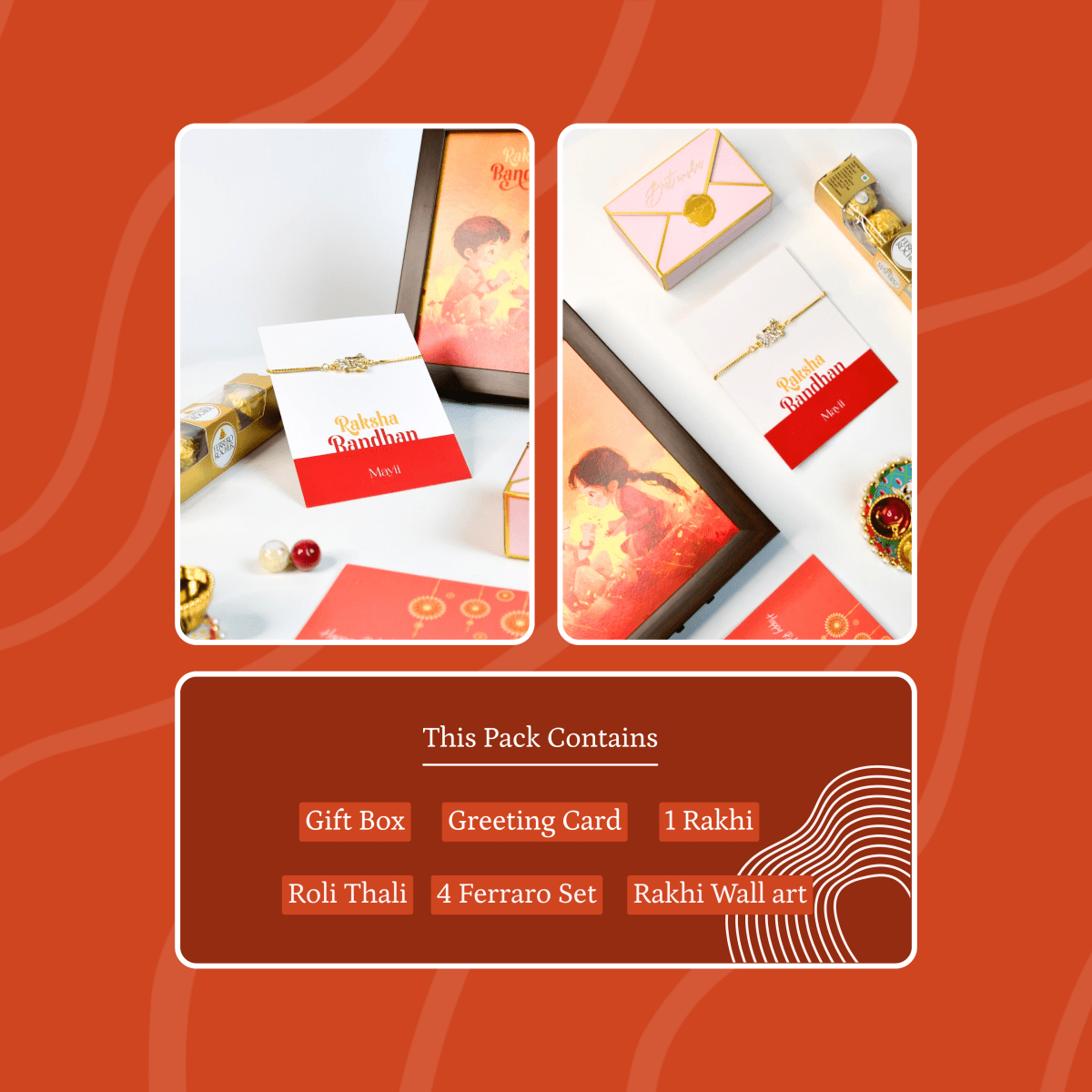 Sowpeace Exquisite BHAI Rakhi Pack of 1 with Roli Chawal and Greeting card combo for Raksha Bandhan and Gifting - Sowpeace - 