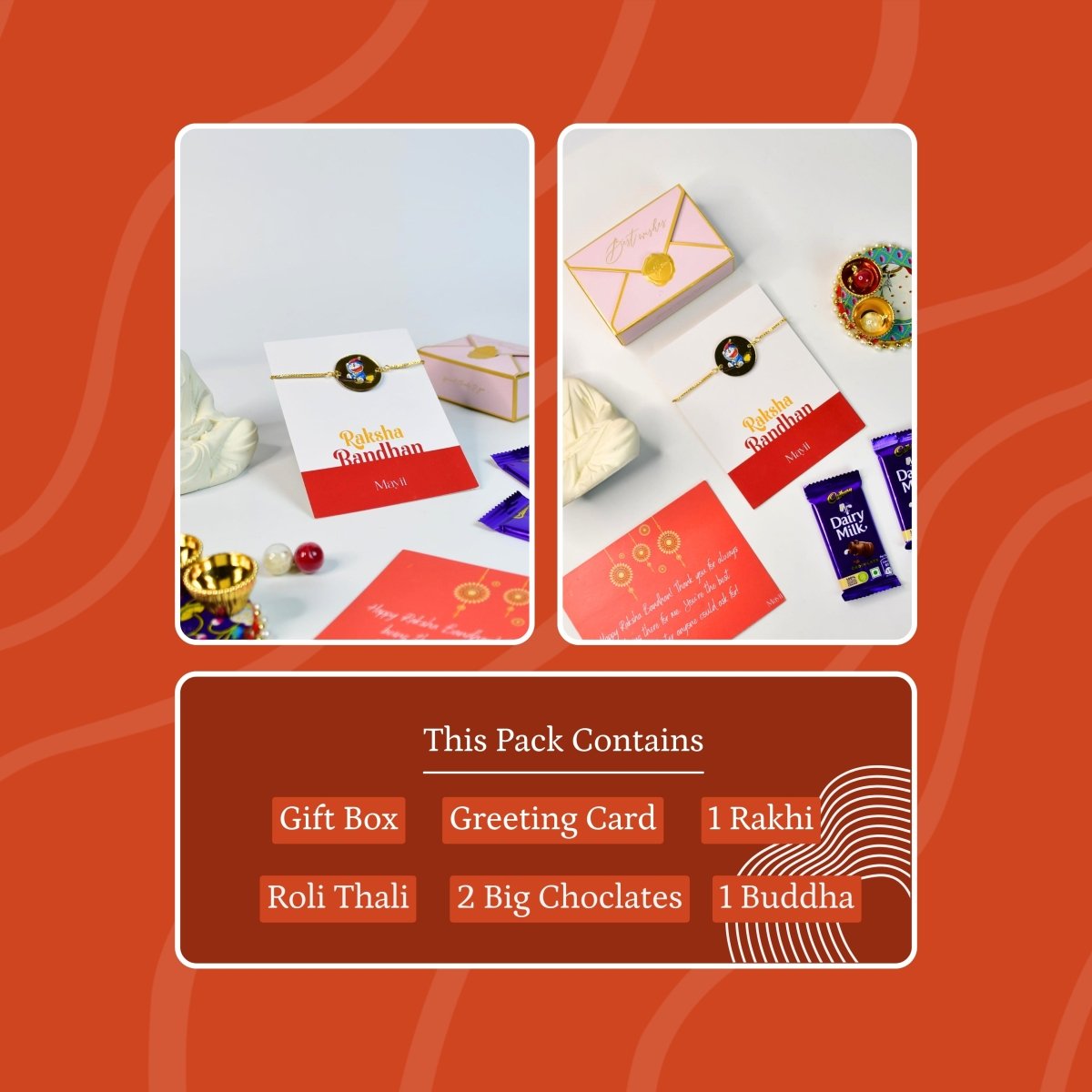 Sowpeace Exquisite Doraemon Rakhi Pack of 1 with Roli Chawal and Greeting card combo for Raksha Bandhan and Gifting - Sowpeace - 