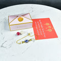 Sowpeace Exquisite Evil Eye Rakhi Pack of 2 with Roli Chawal and Greeting card combo for Raksha Bandhan and Gifting - Sowpeace - 