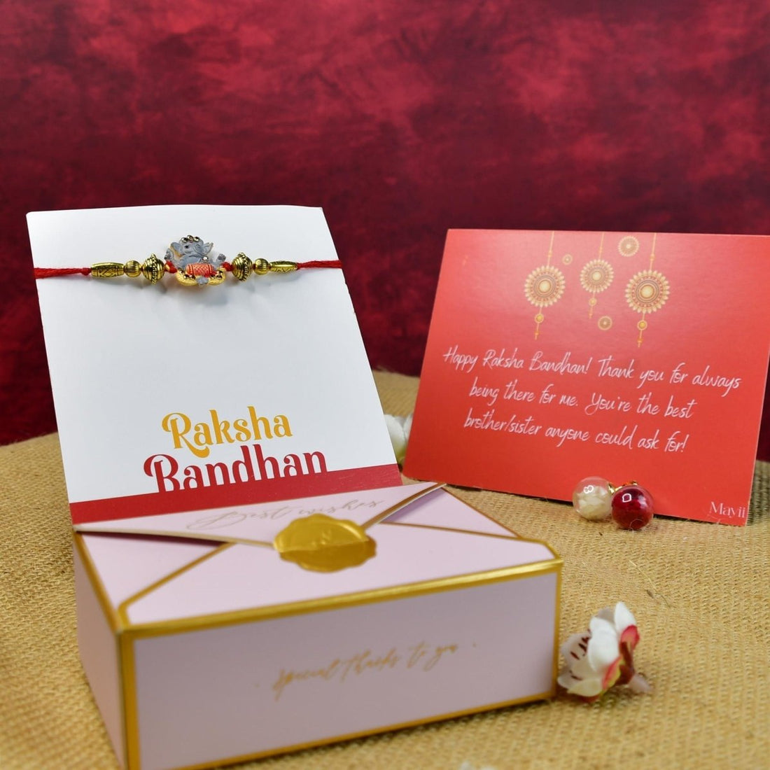 Sowpeace Exquisite Green Ganesha Rakhi Pack of 1 with Roli Chawal and Greeting card combo for Raksha Bandhan and Gifting - Sowpeace - 