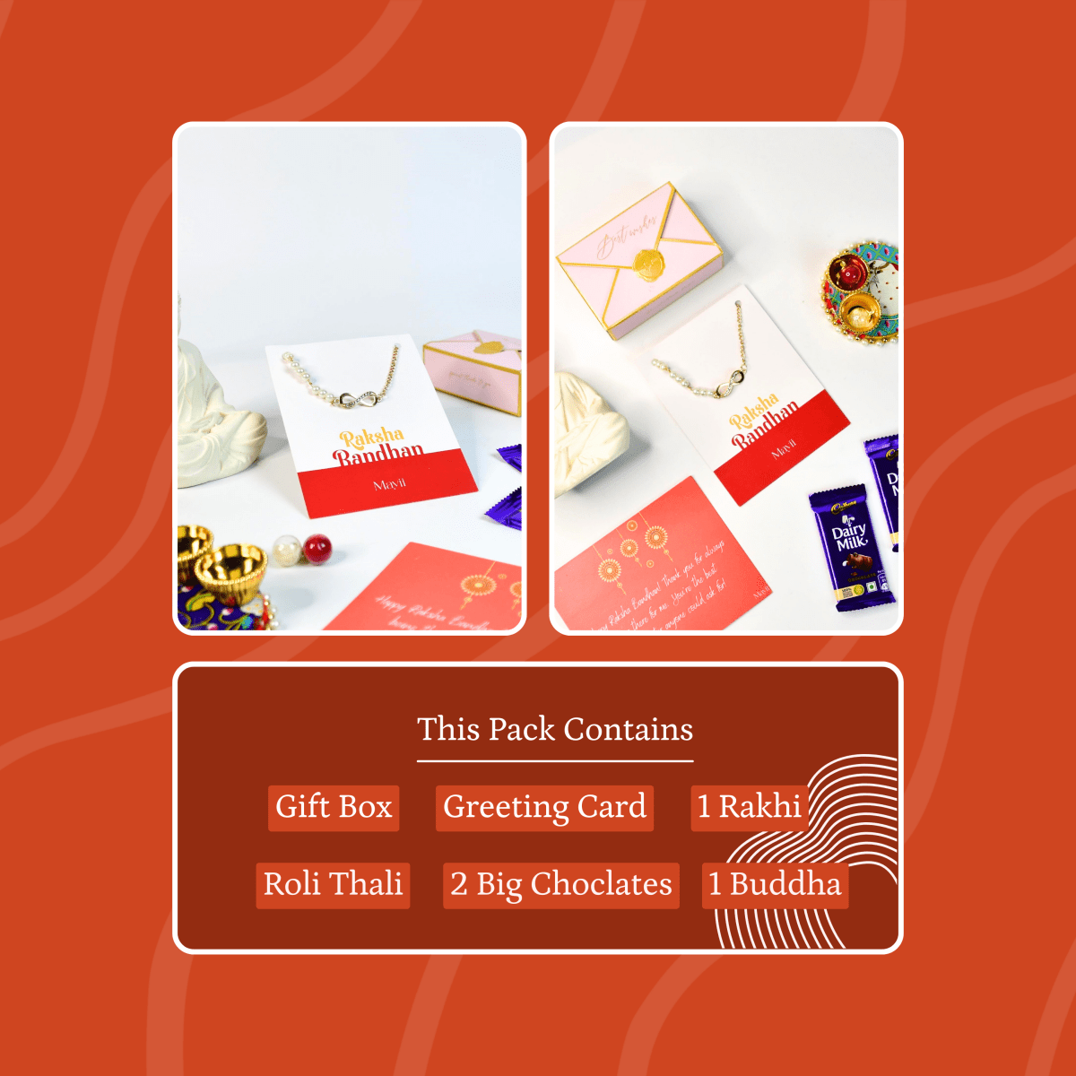 Sowpeace Exquisite Infinite Rakhi Pack of 1 with Roli Chawal and Greeting card combo for Raksha Bandhan and Gifting - Sowpeace - 
