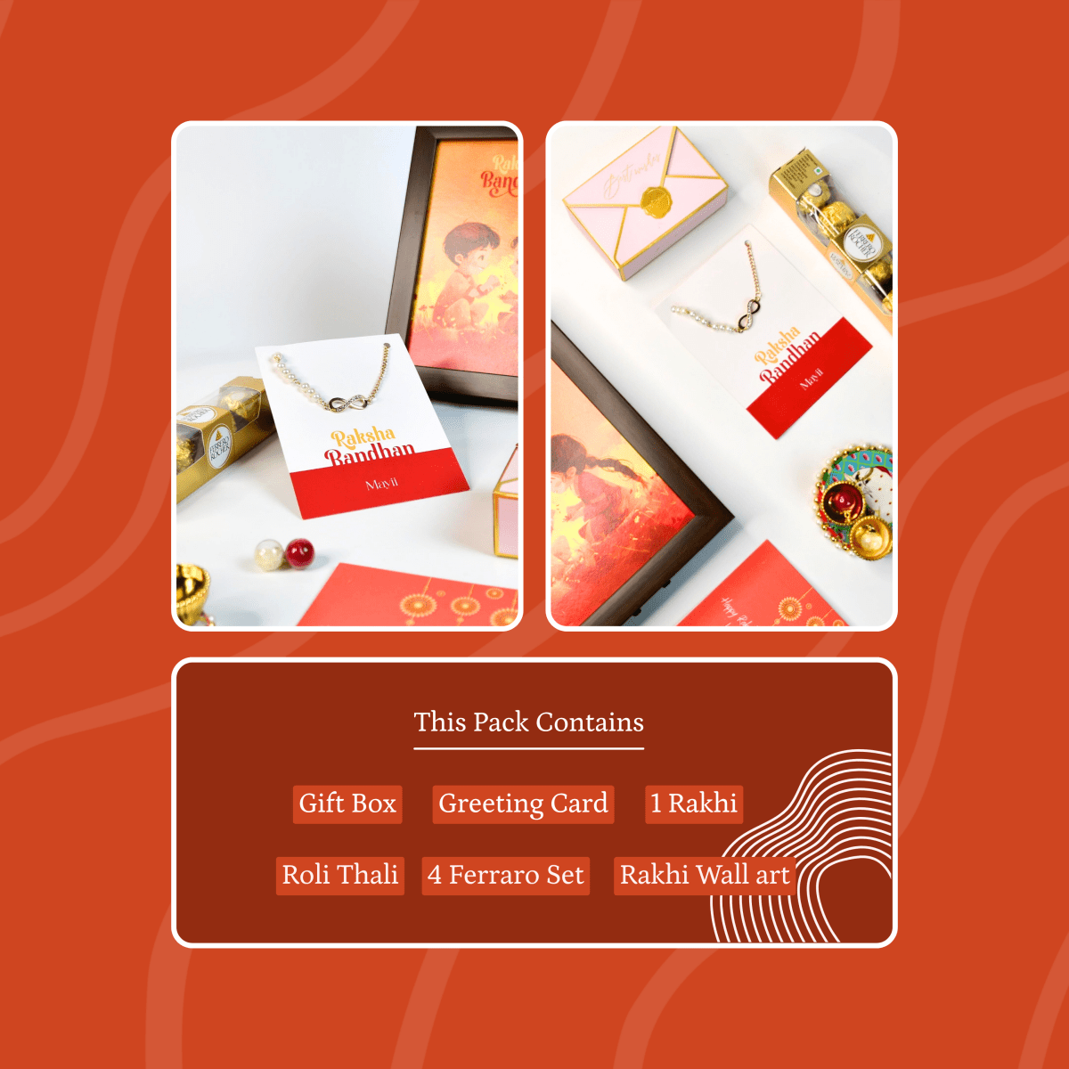 Sowpeace Exquisite Infinite Rakhi Pack of 1 with Roli Chawal and Greeting card combo for Raksha Bandhan and Gifting - Sowpeace - 