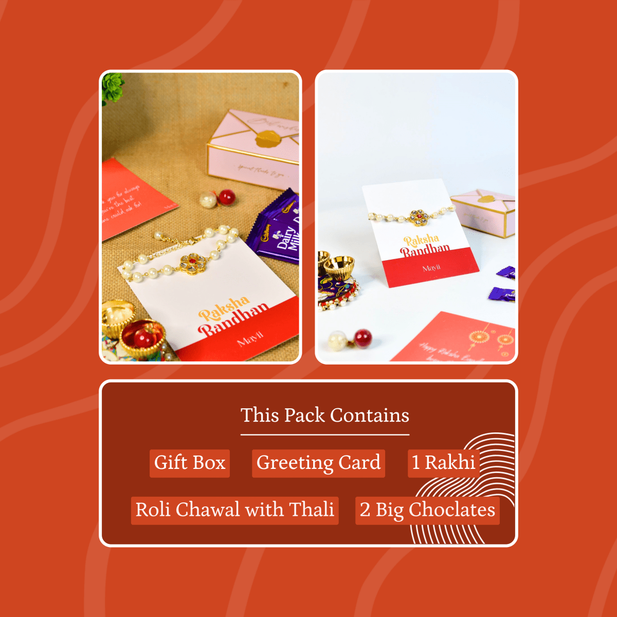 Sowpeace Exquisite Pearl Rakhi Pack of 1 with Roli Chawal and Greeting card combo for Raksha Bandhan and Gifting - Sowpeace - 