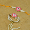 Sowpeace Exquisite Pink Circle Rakhi Pack of 2 with Roli Chawal and Greeting card combo for Raksha Bandhan and Gifting - Sowpeace - 