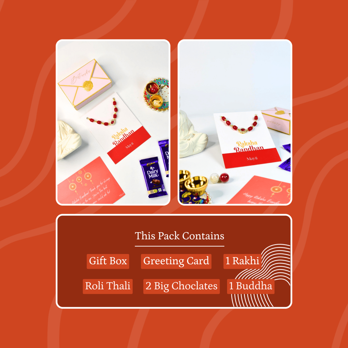 Sowpeace Exquisite Red Beads Rakhi Pack of 1 with Roli Chawal and Greeting card combo for Raksha Bandhan and Gifting - Sowpeace - 