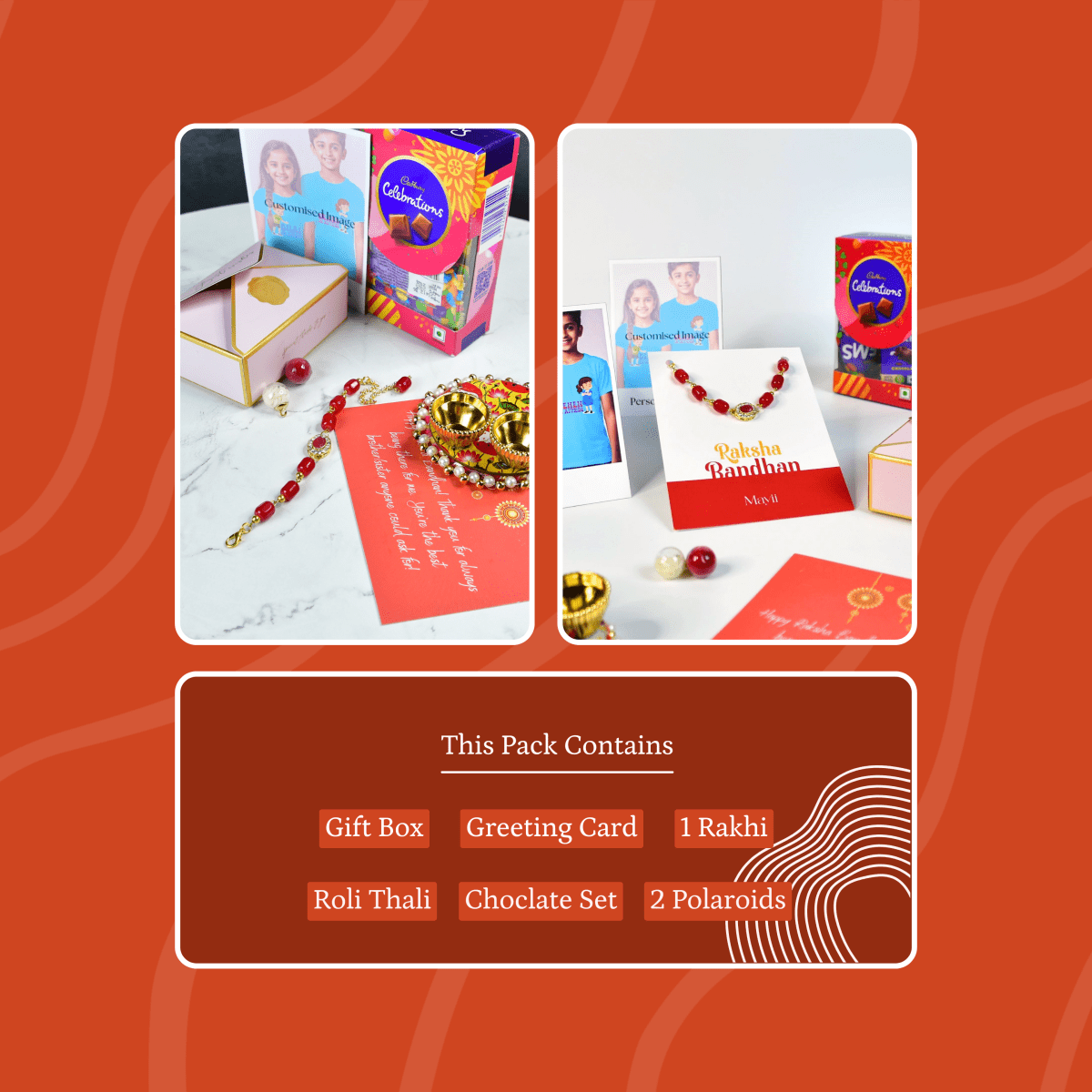 Sowpeace Exquisite Red Beads Rakhi Pack of 1 with Roli Chawal and Greeting card combo for Raksha Bandhan and Gifting