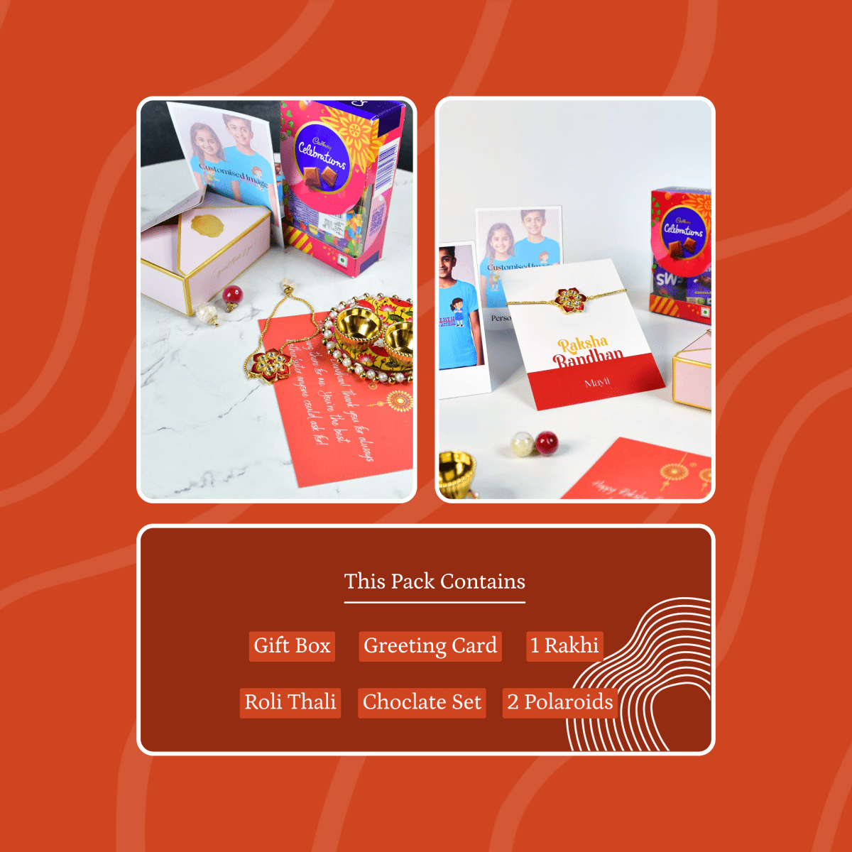 Sowpeace Exquisite Red Flower Rakhi Pack of 1 with Roli Chawal and Greeting card combo for Raksha Bandhan and Gifting - Sowpeace - 