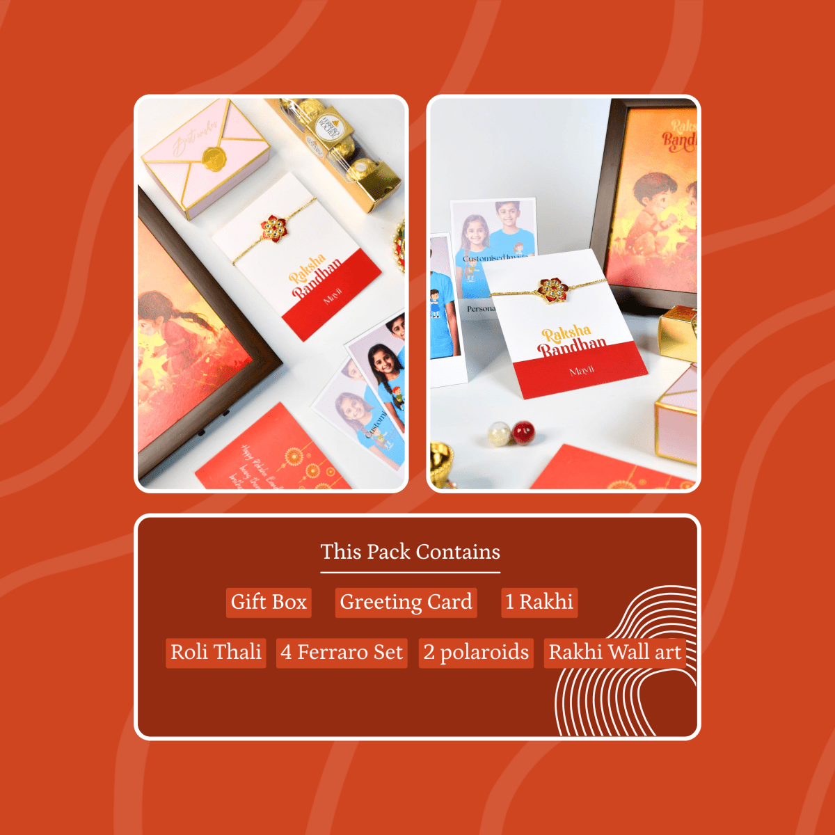 Sowpeace Exquisite Red Flower Rakhi Pack of 1 with Roli Chawal and Greeting card combo for Raksha Bandhan and Gifting - Sowpeace - 