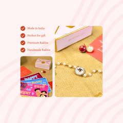 Sowpeace Exquisite Swastik Rakhi Pack of 1 with Roli Chawal and Greeting card combo for Raksha Bandhan and Gifting - Additional View