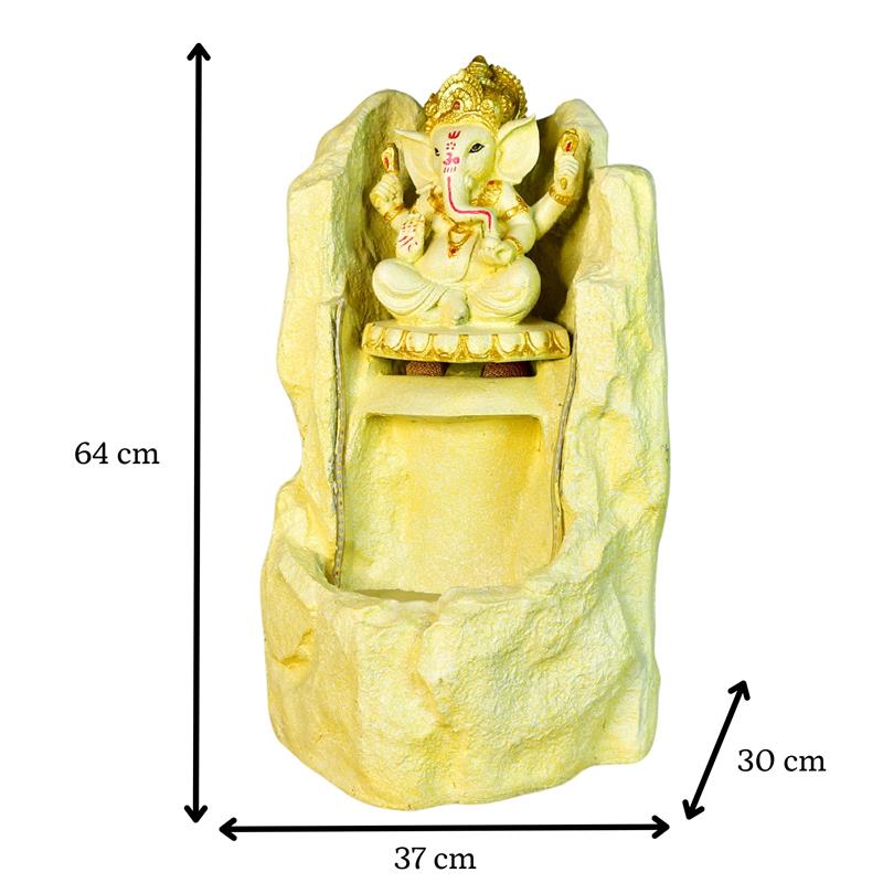 Sowpeace Golden Ganesha Water Fountain – Elegant Ganesha Sitting Waterfall for Luxurious Home Decor & Gifts