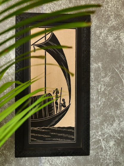 Sowpeace Hand carved ceramic sail boat wall art --Sowpeace-Sowpeace Hand carved ceramic sail boat wall art-Cerr-CSB-WDN-Sowpeace