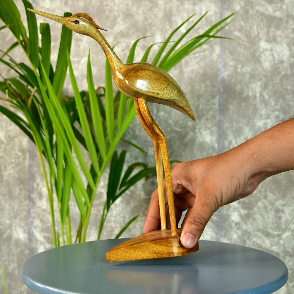 Sowpeace Hand-Carved Flamingo: Tropical Elegance on Your Tabletop