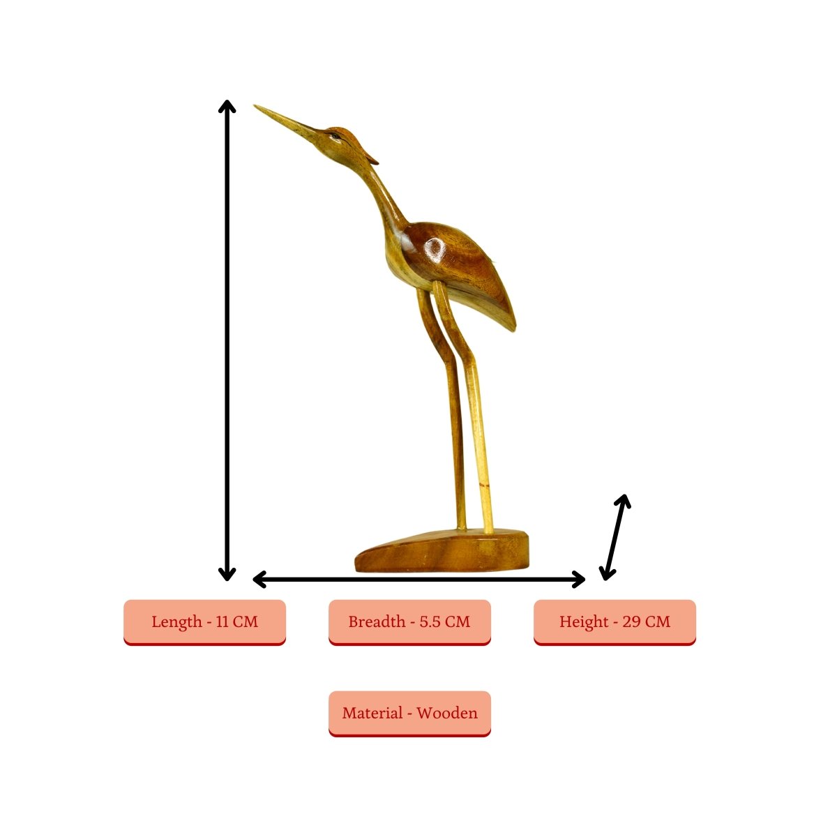 Sowpeace Hand-Carved Flamingo: Tropical Elegance on Your Tabletop