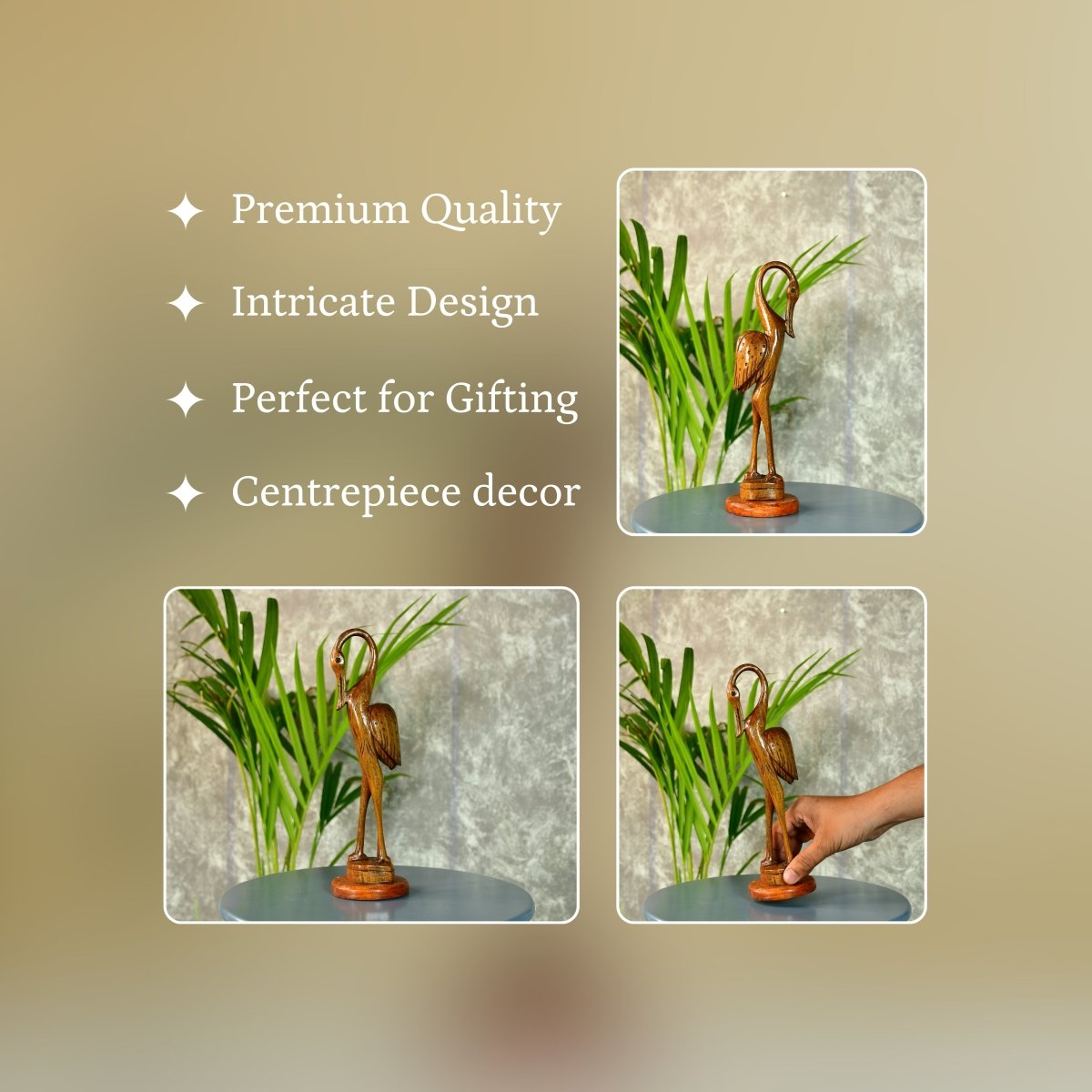 Sowpeace Hand - Carved Flamingo: Tropical Elegance on Your Tabletop - Tabletop - Sowpeace - Animal - New Arrivals