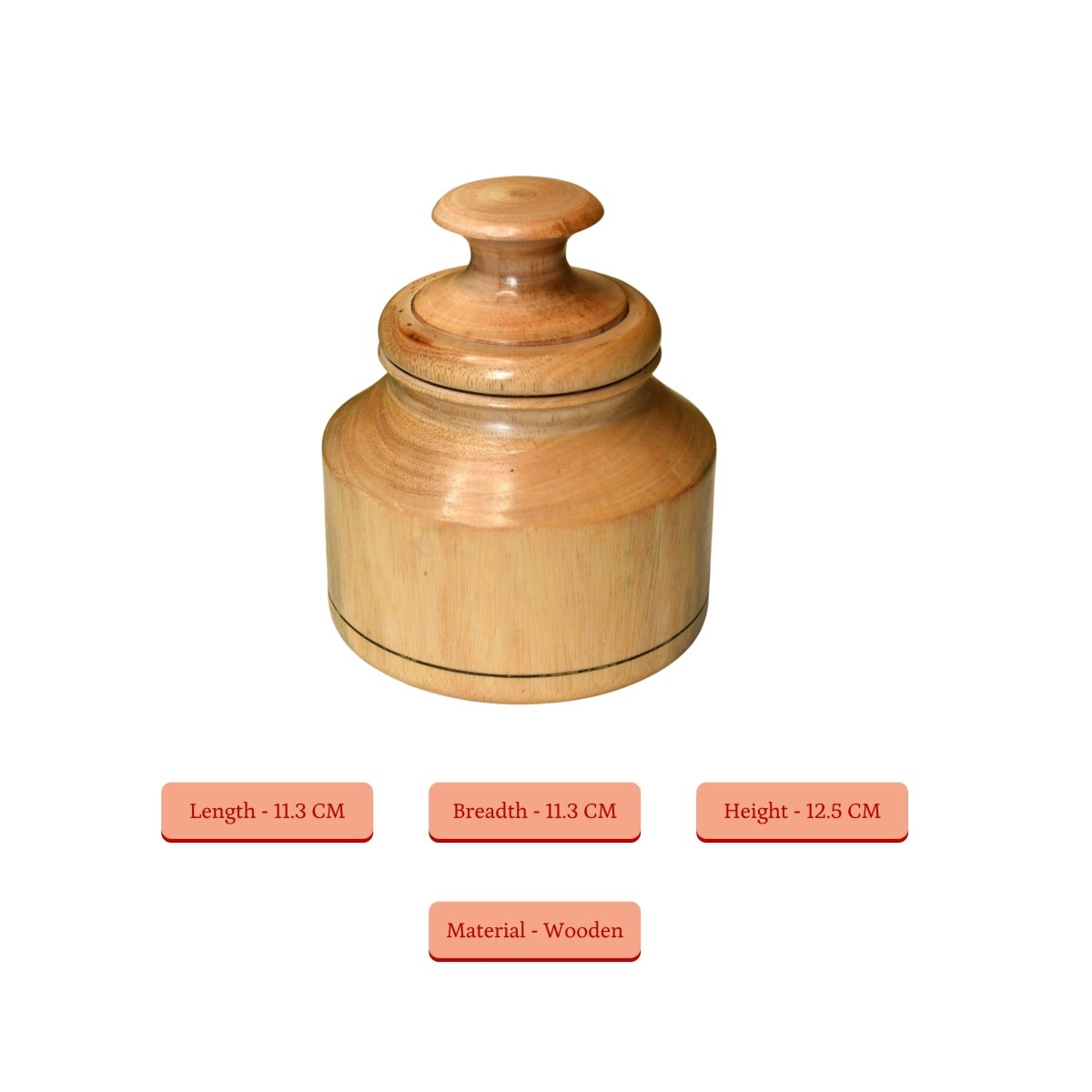 Sowpeace Hand - Carved Lidded Jar: Rustic Charm & Organized Elegance - Tabletop - Sowpeace - New Arrivals - Storage jar