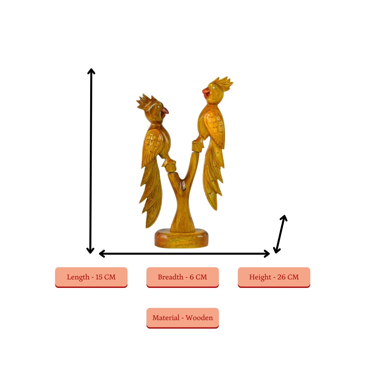 Sowpeace Hand Carved Wooden Parrot Set - Tabletop - Sowpeace - Animal - Tabletop