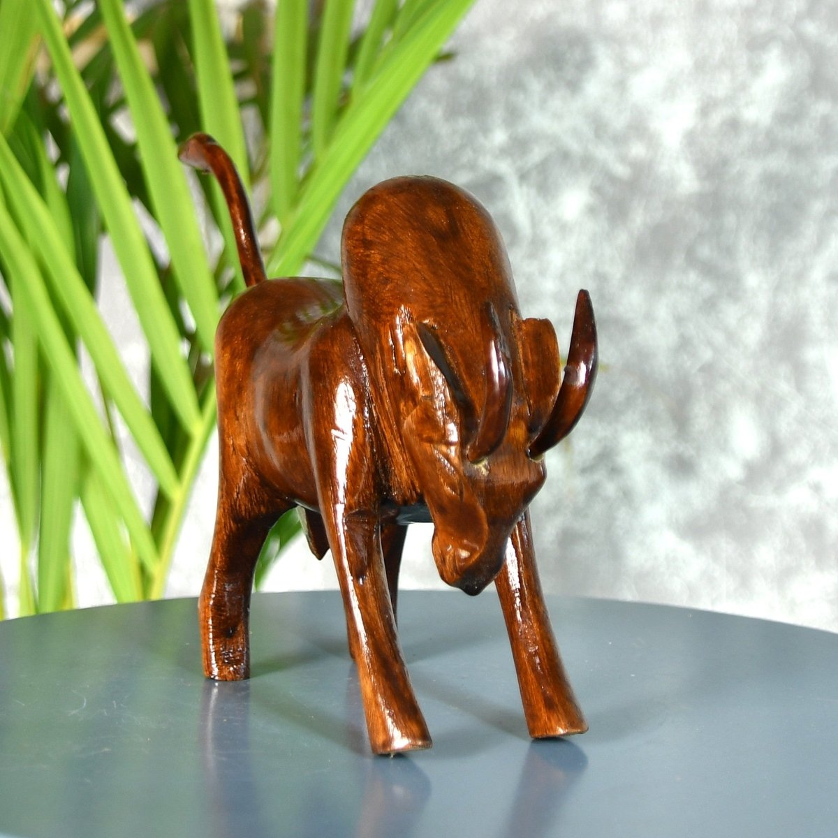 Sowpeace Handcarved wooden large bull: Artisan Home Decor - Tabletop - Sowpeace - Animal - New Arrivals