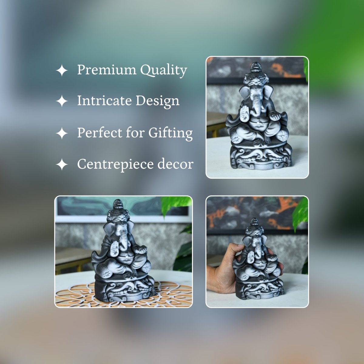 Sowpeace Handcrafted Terracotta Ganesh Tabletop: Elegant Home Decor - terracotta tabletop - Sowpeace - God Idols - Terracotta