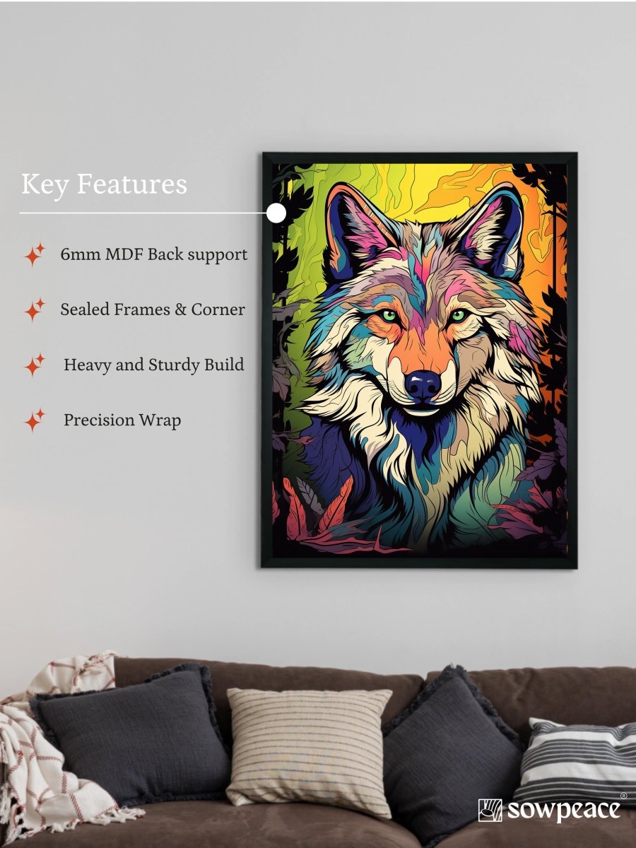 Sowpeace Harmony: Find Your Handcrafted Abstract Wolf – Premium Indian - Inspired Canvas Art for Contemporary Home Decoration - Wall painting - Chitran by sowpeace - Sowpeace Harmony: Find Your Handcrafted Abstract Wolf – Premium Indian - Inspired Canvas Art for Contemporary Home Decoration - Sowpeace