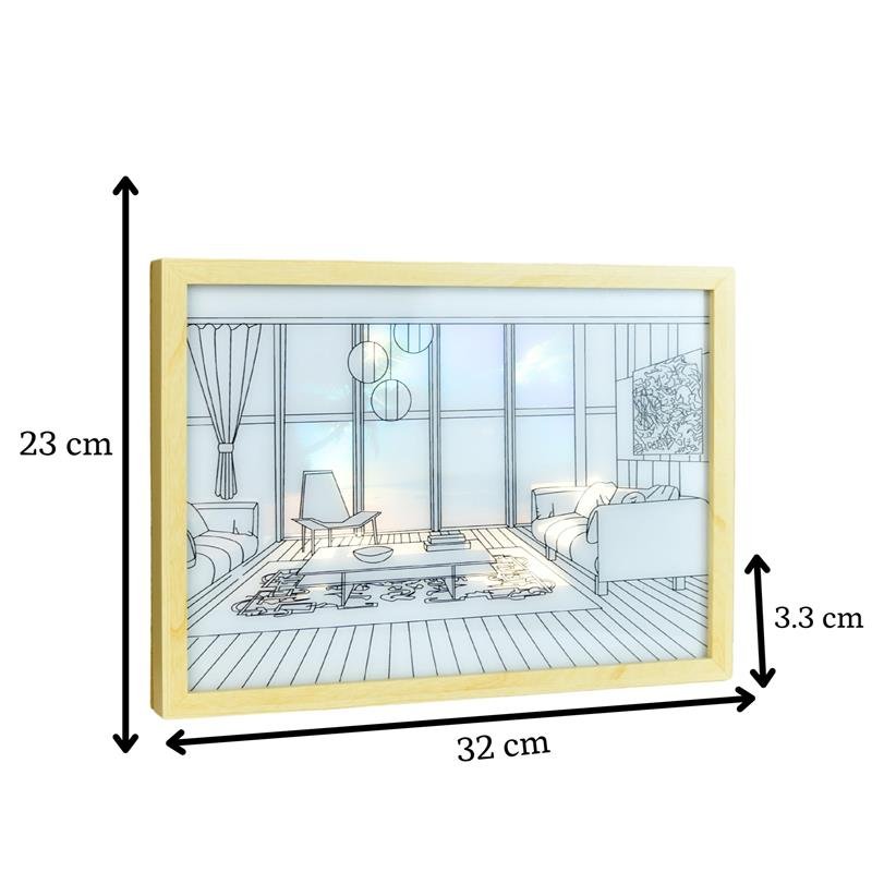 Sowpeace Illuminated Hall Room Frame – LED Landscape Photo Frame with Sofas, Carpet & Balcony for Chic Home Decor - Decor - Sowpeace - Wall Decor - 