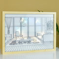 Sowpeace Illuminated Hall Room Frame – LED Landscape Photo Frame with Sofas, Carpet & Balcony for Chic Home Decor - Decor - Sowpeace - Wall Decor - 