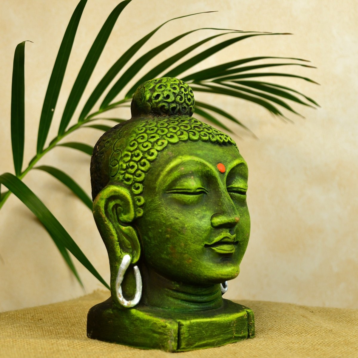 Sowpeace Large Terracotta Buddha Head: Artisan Tabletop Decor - terracotta tabletop - Sowpeace - Buddha - God Idols