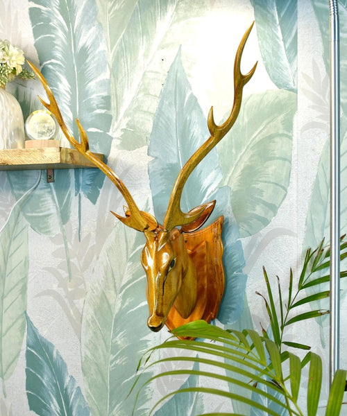 Sowpeace Majestic Deer Head: Hand-Carved Grandeur for Your Home
