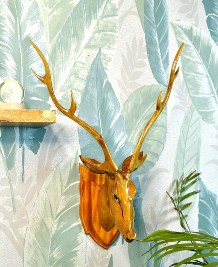 Sowpeace Majestic Deer Head: Hand-Carved Grandeur for Your Home