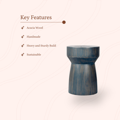 Sowpeace Modern Acacia Wood Stool Accent - Additional View