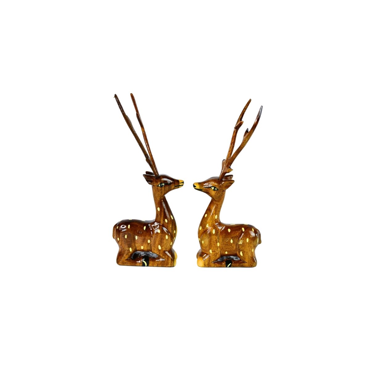 Sowpeace Pair of wooden sitting deer Artisan Decor - Tabletop - Sowpeace - Animal - New Arrivals