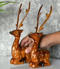 Sowpeace Pair of wooden sitting deer Artisan Decor - Tabletop - Sowpeace - Animal - New Arrivals
