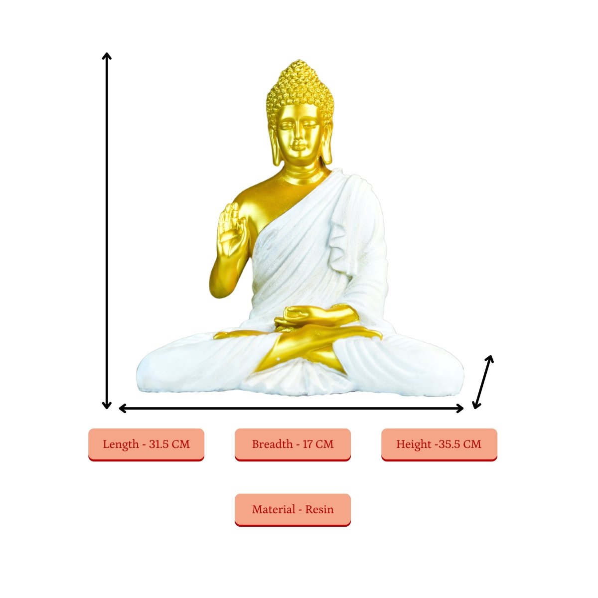 Sowpeace Resin Gold Buddha Decor