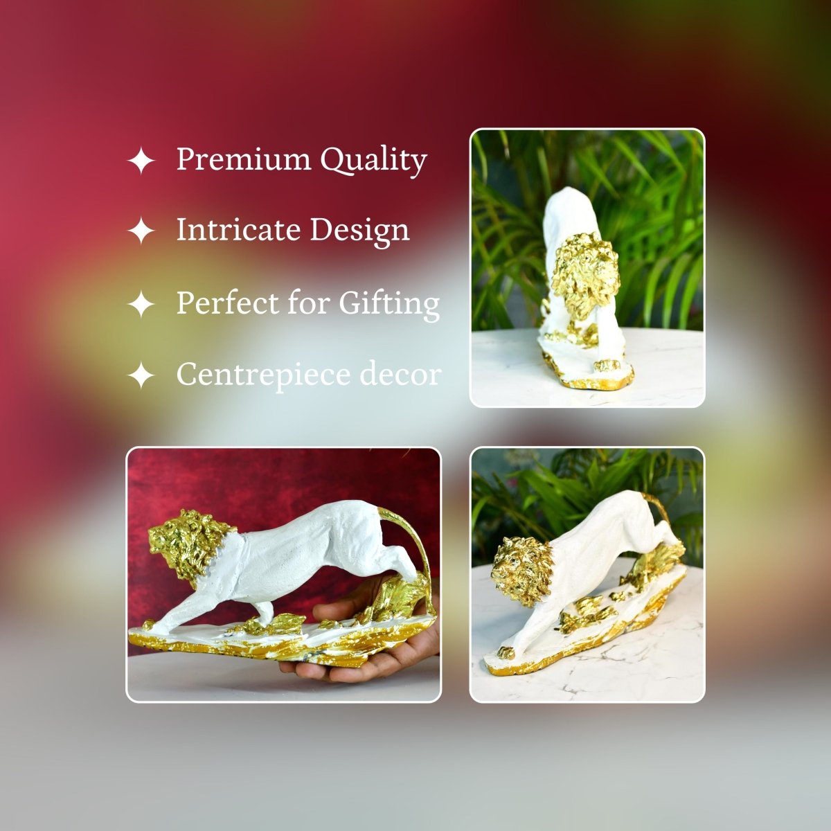 Sowpeace Resin Leaping Lion - Decor - Sowpeace - 