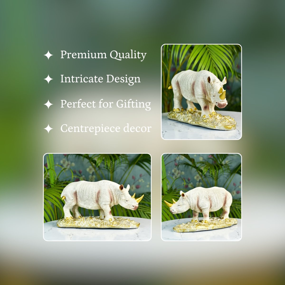 Sowpeace Resin White Rhino Decor - Decor - Sowpeace - 