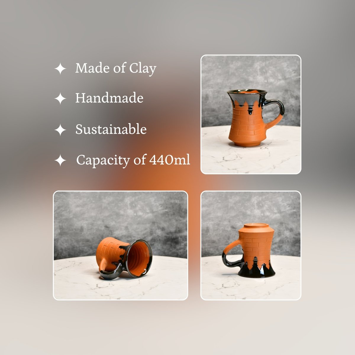 Sowpeace Terracotta Coffee Mug of Smile - Sowpeace - New Arrivals - Terracotta Coffee mug