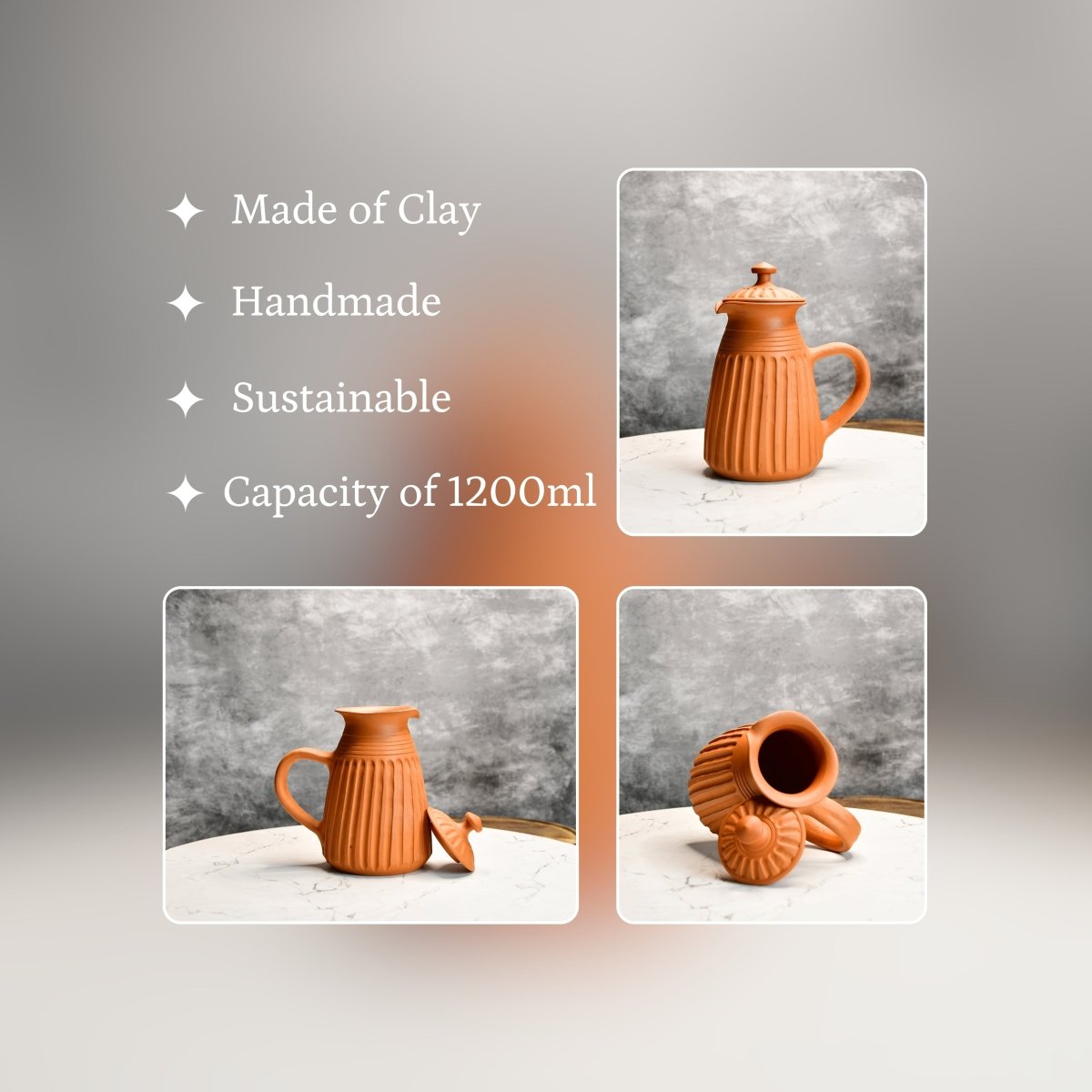 Sowpeace Terracotta Jug: Artful, Functional Home & Kitchenware - Utensils - Sowpeace - New Arrivals - Terracotta Jug
