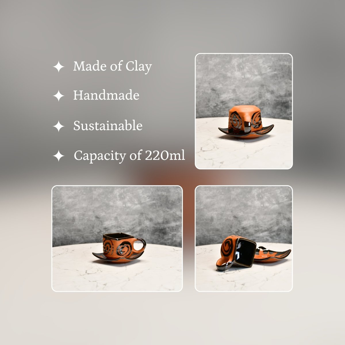 Sowpeace Terracotta Tea Cup Square - Sowpeace - New Arrivals - Terracotta Tea set