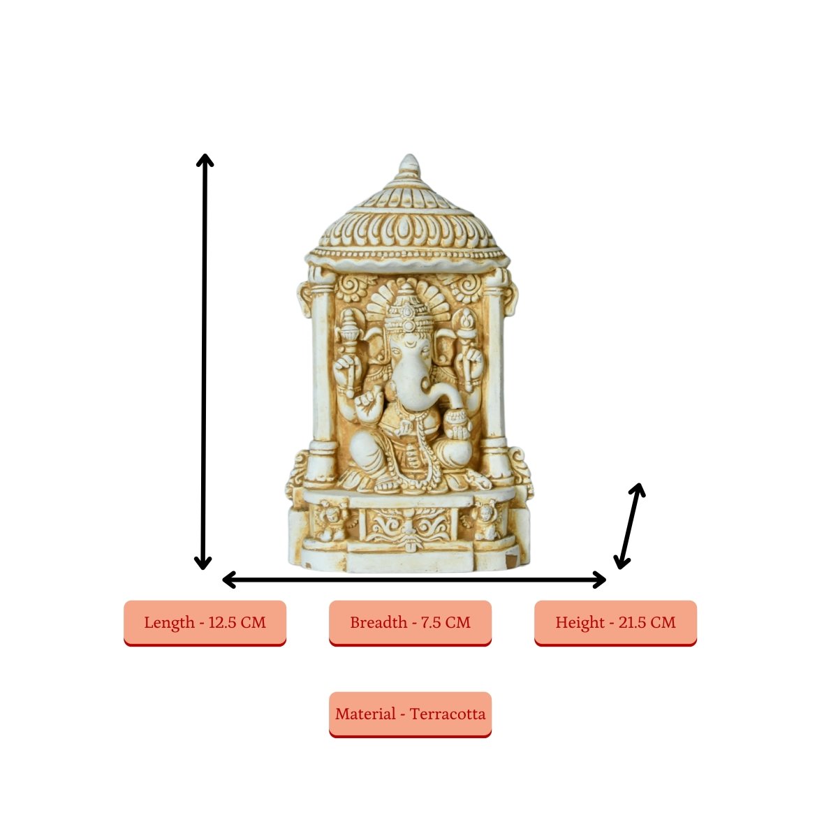 Sowpeace White Ganesh Terracotta Tabletop Art Decor - terracotta tabletop - Sowpeace - Diwali - God Idols