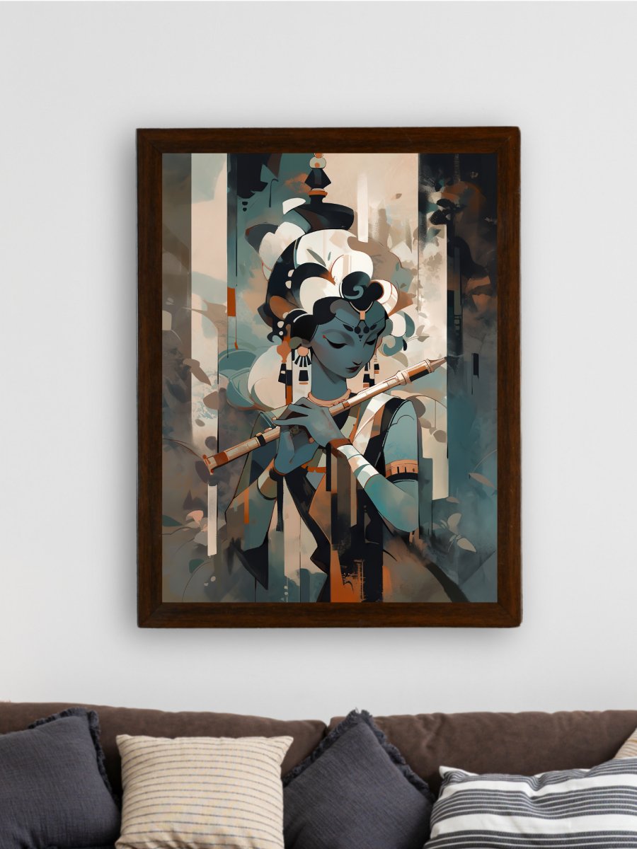 Sowpeace's Handcrafted Lord Krishna Mountain Abstract Wall Art – Premium Set of 2, Indian - Inspired Canvas Prints - Wall painting - Chitran by sowpeace - Sowpeace's Handcrafted Lord Krishna Mountain Abstract Wall Art – Premium Set of 2, Indian - Inspired Canvas Prints - CH - WRT - KWF - Sowpeace