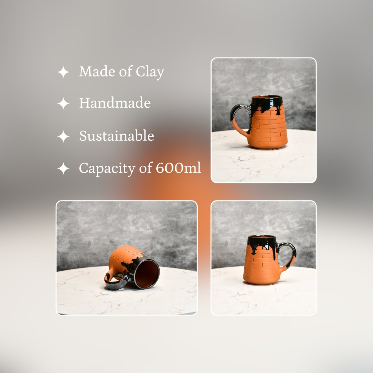 Terracotta Beer Mug: Stylish Home Decor and Kitchenware - Sowpeace - New Arrivals - Terracotta beer mug