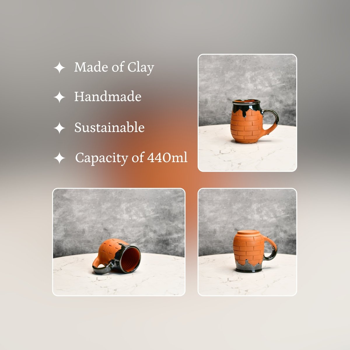 Terracotta Coffee Mug: Artful Fusion for Home and Kitchen - Sowpeace - New Arrivals - Terracotta Coffee mug