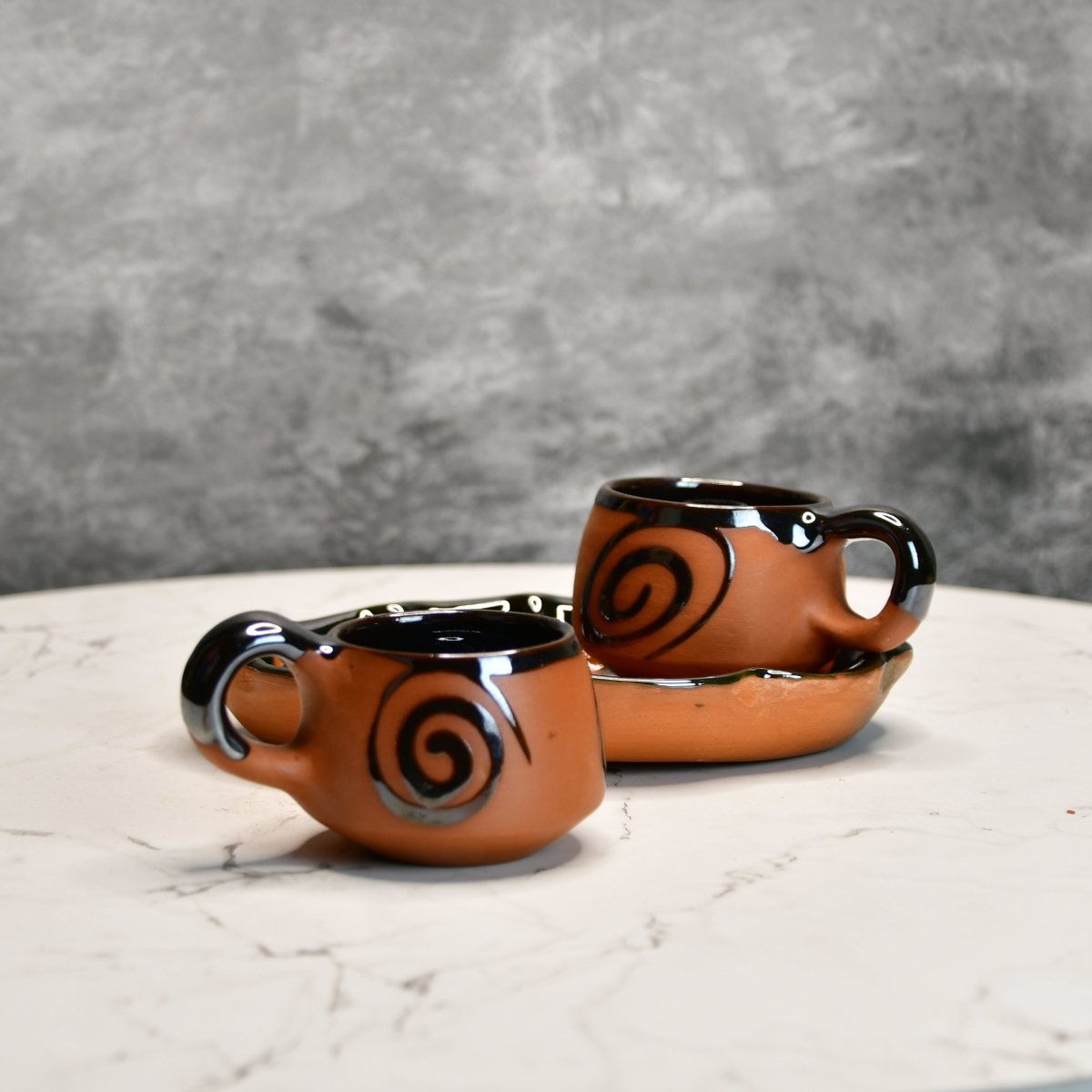 Terracotta Floral Cup Set: Artistic Home Decor and Kitchenware - Sowpeace - New Arrivals - Terracotta Tea set