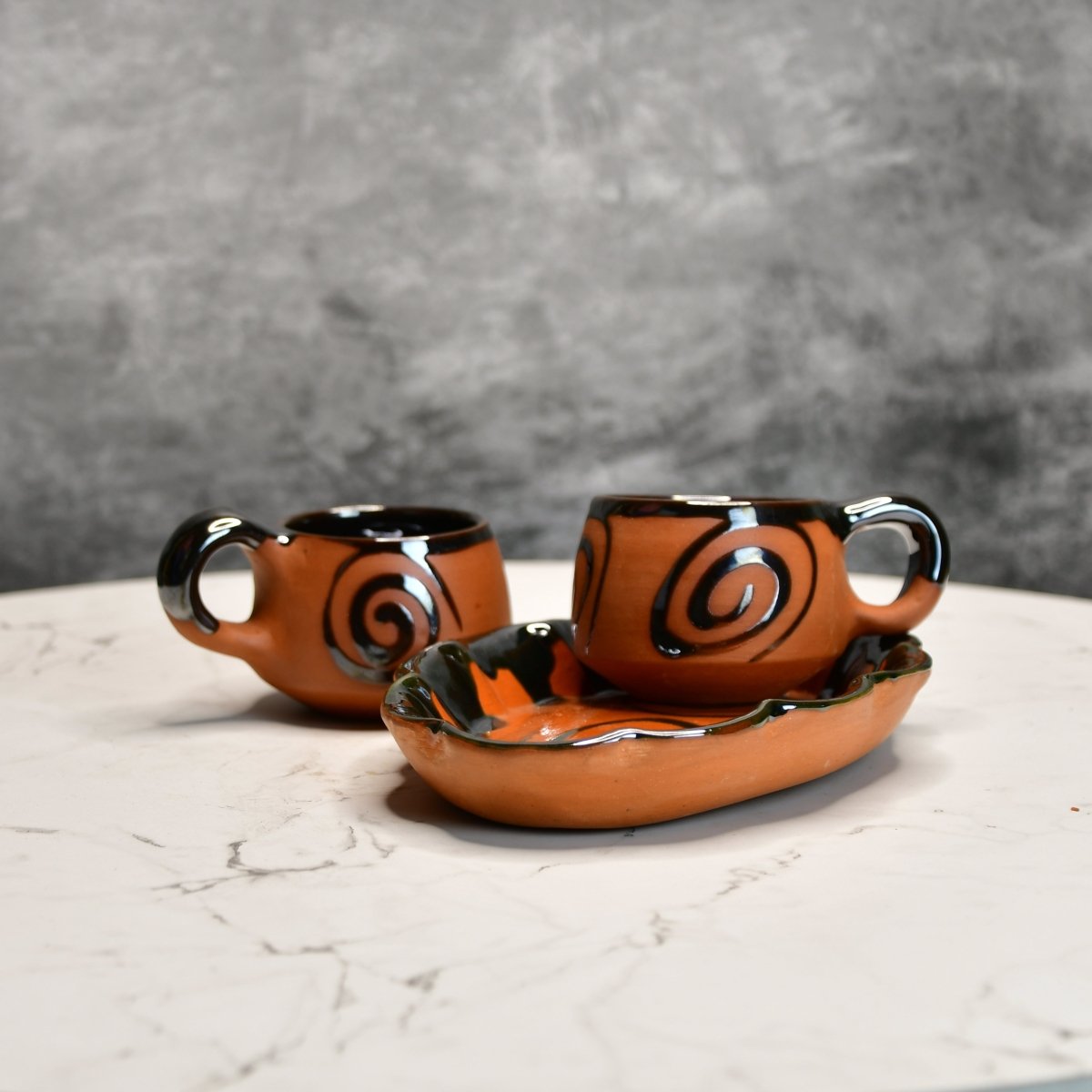 Terracotta Floral Cup Set: Artistic Home Decor and Kitchenware - Sowpeace - New Arrivals - Terracotta Tea set