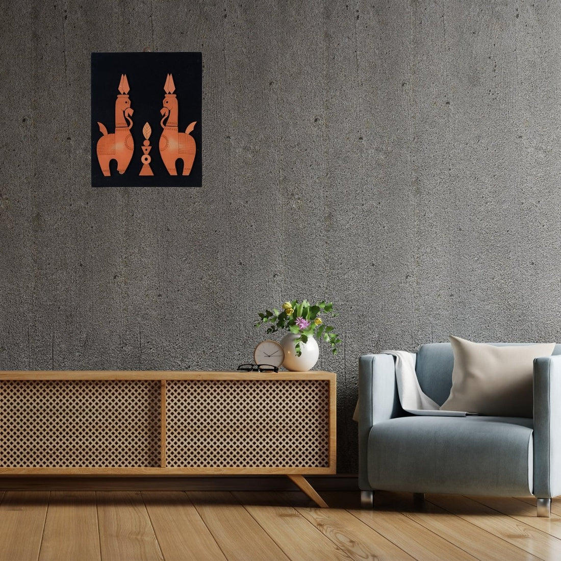 Terracotta Horse Wall Art: Artisan Home Decor - Sowpeace - Animal - God Idols
