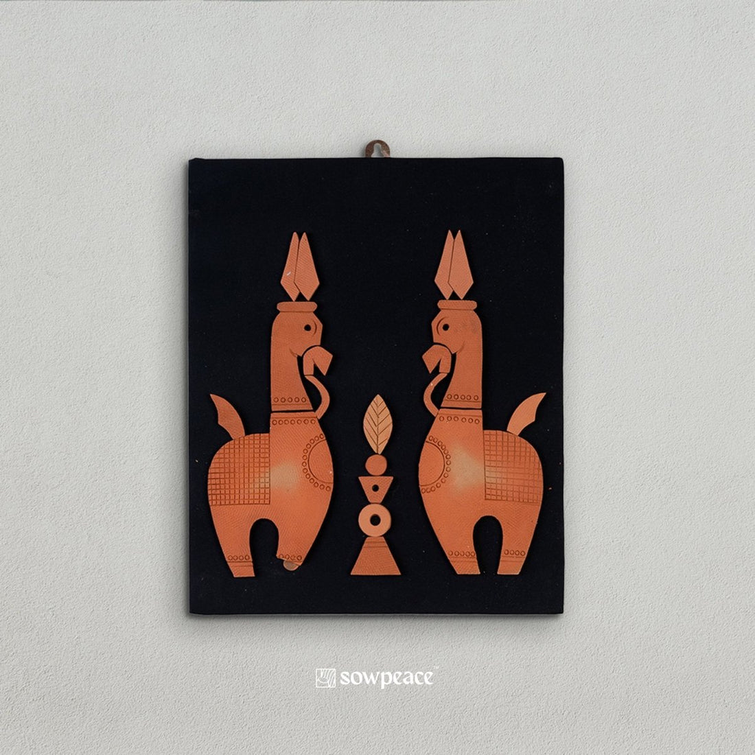 Terracotta Horse Wall Art: Artisan Home Decor - Sowpeace - Animal - God Idols